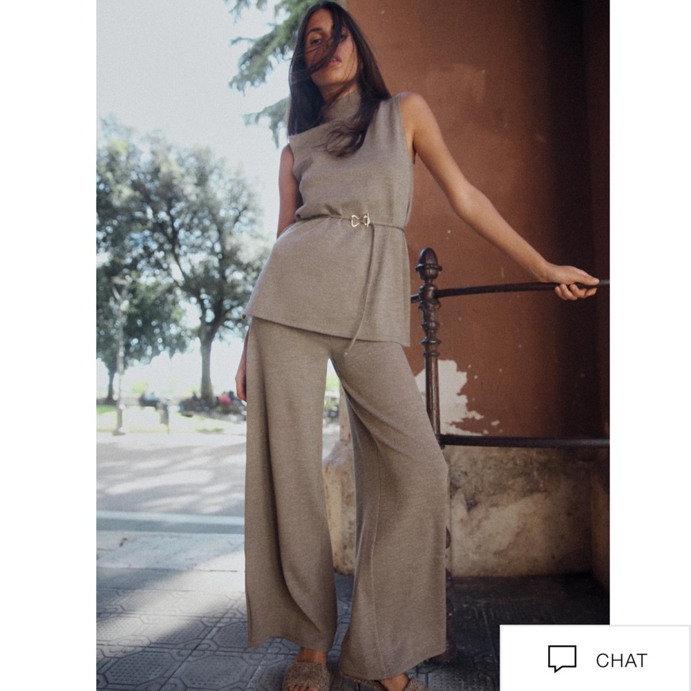 Black Soft Piqué Mock Neck Top & Matching Pants